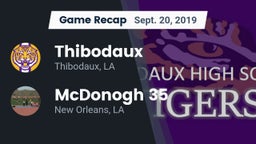 Recap: Thibodaux  vs. McDonogh 35  2019
