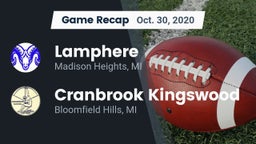 Recap: Lamphere  vs. Cranbrook Kingswood  2020