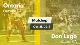 Matchup: Ontario vs. Don Lugo  2016