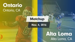 Matchup: Ontario vs. Alta Loma  2016
