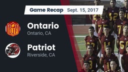 Recap: Ontario  vs. Patriot  2017