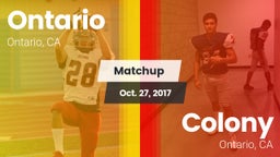Matchup: Ontario vs. Colony  2017