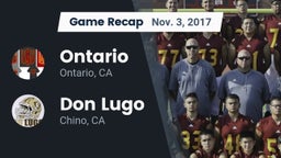 Recap: Ontario  vs. Don Lugo  2017