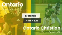 Matchup: Ontario vs. Ontario Christian  2018
