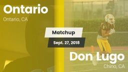 Matchup: Ontario vs. Don Lugo  2018