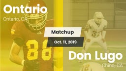Matchup: Ontario vs. Don Lugo  2019