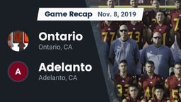 Recap: Ontario  vs. Adelanto  2019