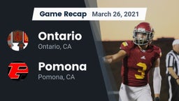 Recap: Ontario  vs. Pomona  2021