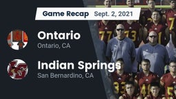 Recap: Ontario  vs. Indian Springs  2021