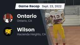 Recap: Ontario  vs. Wilson  2022