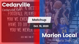 Matchup: Cedarville vs. Marion Local  2020