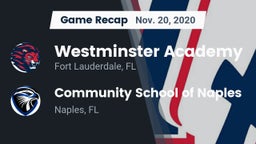 Recap: Westminster Academy vs. Community School of Naples 2020