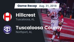 Recap: Hillcrest  vs. Tuscaloosa County  2018