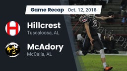 Recap: Hillcrest  vs. McAdory  2018