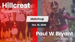 Matchup: Hillcrest vs. Paul W Bryant  2020