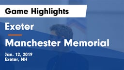 Exeter  vs Manchester Memorial  Game Highlights - Jan. 12, 2019