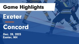 Exeter  vs Concord  Game Highlights - Dec. 28, 2023