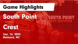 South Point  vs Crest  Game Highlights - Jan. 16, 2024