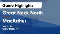 Great Neck North vs MacArthur  Game Highlights - Jan. 5, 2022