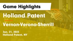 Holland Patent  vs Vernon-Verona-Sherrill  Game Highlights - Jan. 21, 2023