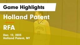 Holland Patent  vs RFA Game Highlights - Dec. 12, 2023