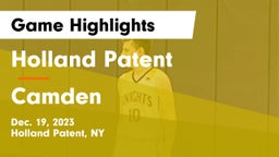 Holland Patent  vs Camden  Game Highlights - Dec. 19, 2023