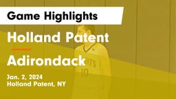 Holland Patent  vs Adirondack Game Highlights - Jan. 2, 2024