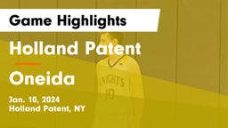 Holland Patent  vs Oneida  Game Highlights - Jan. 10, 2024