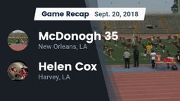 Recap: McDonogh 35  vs. Helen Cox  2018