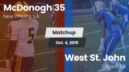 Matchup: McDonogh 35 vs. West St. John  2019