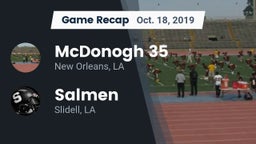 Recap: McDonogh 35  vs. Salmen  2019