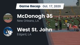 Recap: McDonogh 35  vs. West St. John  2020