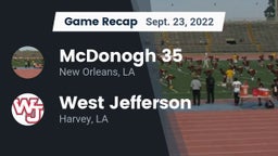 Recap: McDonogh 35  vs. West Jefferson  2022