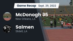Recap: McDonogh 35  vs. Salmen  2022