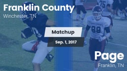 Matchup: Franklin County vs. Page  2017