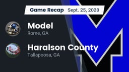 Recap: Model  vs. Haralson County  2020