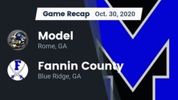 Recap: Model  vs. Fannin County  2020