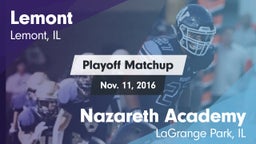Matchup: Lemont vs. Nazareth Academy  2016