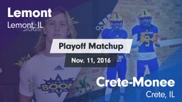 Matchup: Lemont vs. Crete-Monee  2016