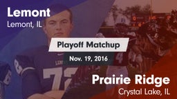 Matchup: Lemont vs. Prairie Ridge  2016