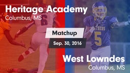 Matchup: Heritage Academy vs. West Lowndes  2016