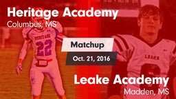 Matchup: Heritage Academy vs. Leake Academy  2016