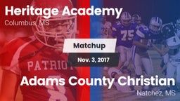 Matchup: Heritage Academy vs. Adams County Christian  2017