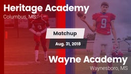 Matchup: Heritage Academy vs. Wayne Academy  2018