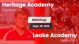 Matchup: Heritage Academy vs. Leake Academy  2018