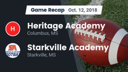 Recap: Heritage Academy  vs. Starkville Academy  2018