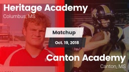 Matchup: Heritage Academy vs. Canton Academy  2018