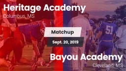 Matchup: Heritage Academy vs. Bayou Academy  2019