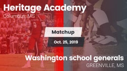 Matchup: Heritage Academy vs. Washington school generals 2019