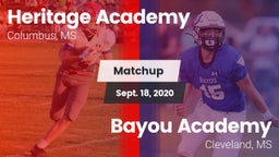 Matchup: Heritage Academy vs. Bayou Academy  2020